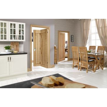 LPD Mexicano Modern 5 Panel Unfinished Oak Bi-Fold Door alternative