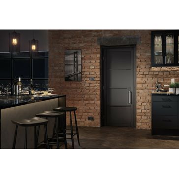 LPD Chelsea 4 Panel Black Pre-Finished Internal Door alternative