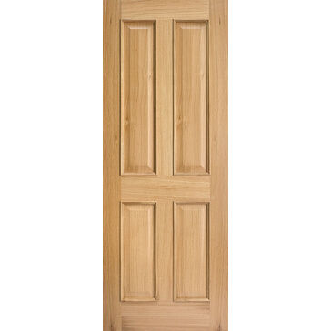 LPD Regency Unfinished Oak 4 Panel RM2S FD30 Internal Fire Door (Raised Edge Mouldings)