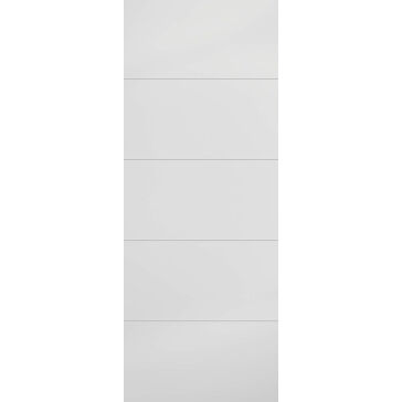 LPD Smooth Primed White Moulded Horizontal 5 Panel 4 Line FD30 Internal Fire Door