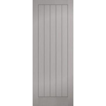 LPD Pre-Finished Grey Moulded Textured Vertical 5 Panel FD30 Internal Fire Door