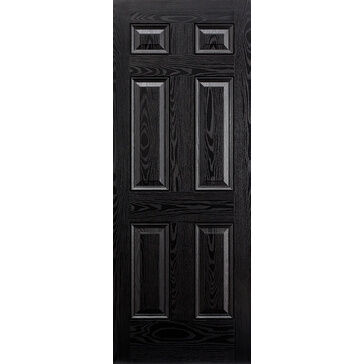 LPD Colonial 6 Panel Pre-Finished Black Composite Front Door