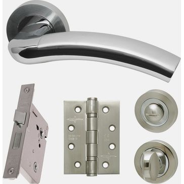 LPD Jupiter Polished / Satin Chrome Door Handle Pack
