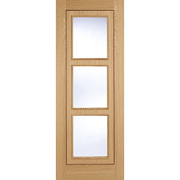 LPD Walnut Inlay Pre-Finished Oak 3 Light Glazed Internal Door