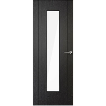 LPD Monaco Clear Glazed Black Pre-Finished Laminate Internal Door