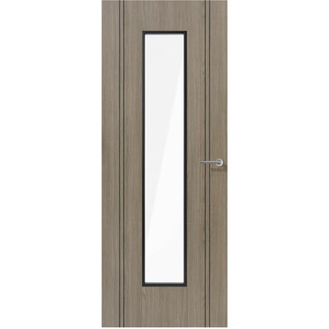 LPD Monaco 1 Light Glazed Light Grey Laminated Internal Door