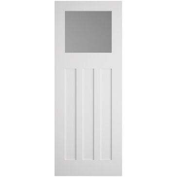 Door Giant Shaker/Edwardian-Style White Primed 4 Panel Glazed Internal Door