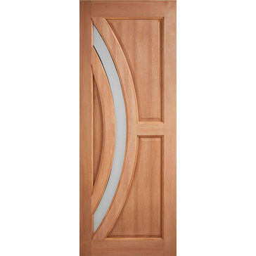 LPD Harrow Frosted Glazed Unfinished Hardwood Front Door