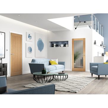 LPD Unfinished Oak Mexicano Pattern 10 Glazed Internal Door alternative