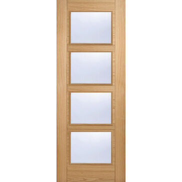 LPD Vancouver Pre-Finished Oak Glazed 4 Light FD30 Internal Fire Door