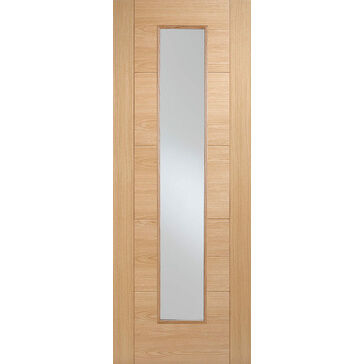 LPD Oak Vancouver Glazed Long Light FD30 Fire Door