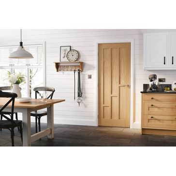 LPD Coventry 6 Panel Pre-Finished Oak FD30 Internal Fire Door alternative