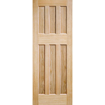LPD DX 60s Style 6 Panel Unfinished Oak Internal Door
