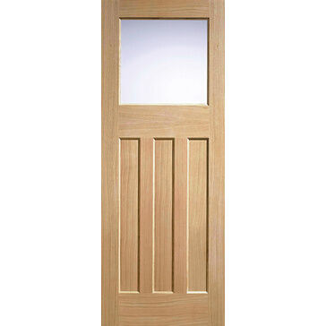 LPD DX 1930s Edwardian-Style Unfinished Oak 1 Light Glazed Internal Door