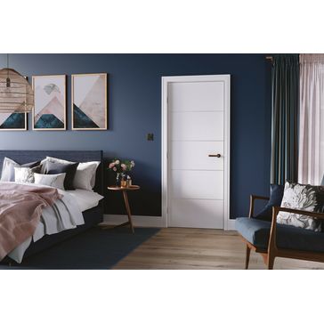 LPD Modern Ladder-Style 5 Panel White Primed Internal Door alternative