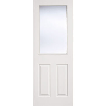 LPD Modern 2 Panel White Moulded 1 Light Glazed Internal Door