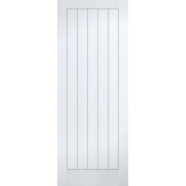 LPD Cottage-Style Grooved 5 Panel Textured White Primed Internal Door