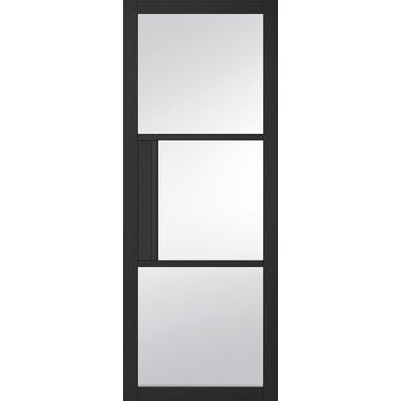 LPD Tribeca 3 Light Clear Glazed Black Primed Internal Door