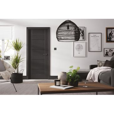 LPD Vancouver 5 Panel Pre-Finished Charcoal Black FD30 Fire Door alternative