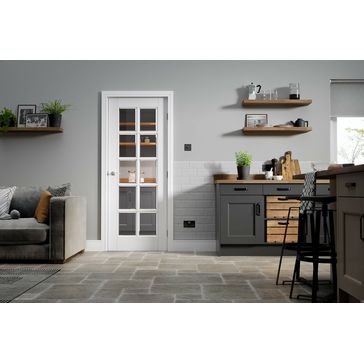LPD SA Traditional Moulded White Primed 10 Light Glazed Internal Door alternative
