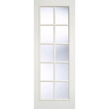 LPD SA Traditional Moulded White Primed 10 Light Glazed Internal Door