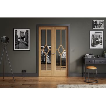 LPD Reims W4 Pre-Finished Oak Room Divider (2031mm x 1246mm) alternative