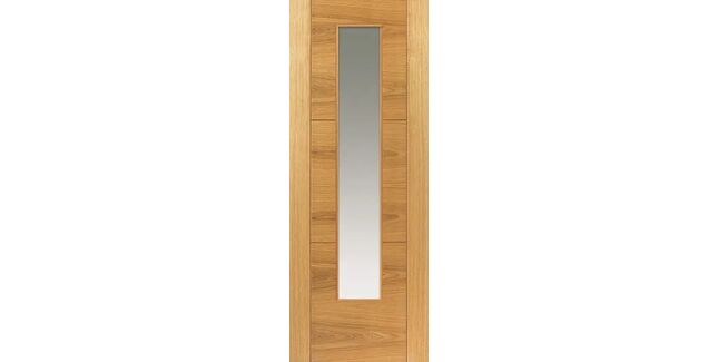 JB Kind Mistral Pre-Finished Oak 1 Light Glazed Internal Door