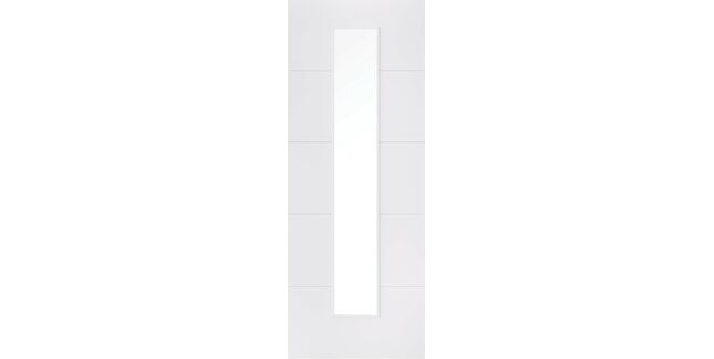 LPD Santandor Ladder-Style White Primed 1 Light Glazed Internal Door