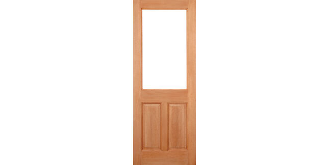 LPD 2XG Unfinished Hardwood 2 Panel Dowelled Unglazed Front Door