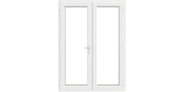 Crystal White uPVC Clear Double Glazed Left Hand Master French Door (150mm Cill Included)