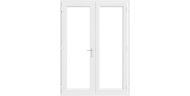Crystal White uPVC Clear Double Glazed Left Hand Master French Door (150mm Cill Included)