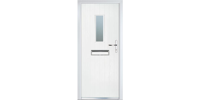 Crystal Cottage-Style White 1 Light Glazed GRP Composite Front Door - 2055mm x 920mm