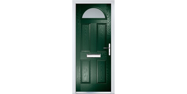 Crystal Classic Dark Green 1 Light Glazed GRP Composite Front Door - 2055mm x 920mm