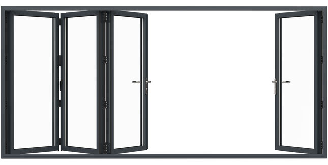 Visofold 1000 Slim Aluminium Bi-Fold Doors - Black