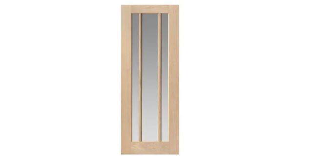 JB Kind Darwen Unfinished Real Oak 3 Light Glazed Internal Door