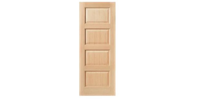 JB Kind Mersey 4 Panel Classic Unfinished Real Oak Internal Door