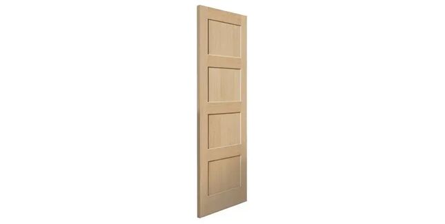 JB Kind Snowdon 4 Panel Unfinished Real Oak Internal Door