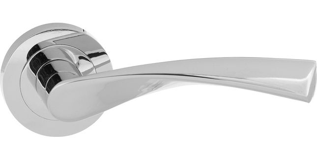 Eco Aqua Aluminium Door Handle on Round Rose (Pair)