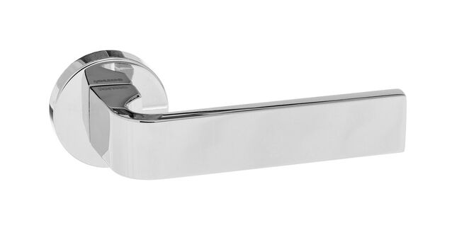 Forme Monza Polished Chrome Lever Door Handle on Round Rose (Pair)