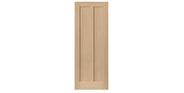 JB Kind Eiger 2 Panel Real Oak Shaker Internal Door