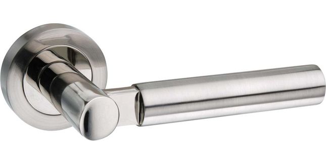 Mediterranean Palermo Satin Nickel/Polished Nickel Lever Door Handle (Pair)