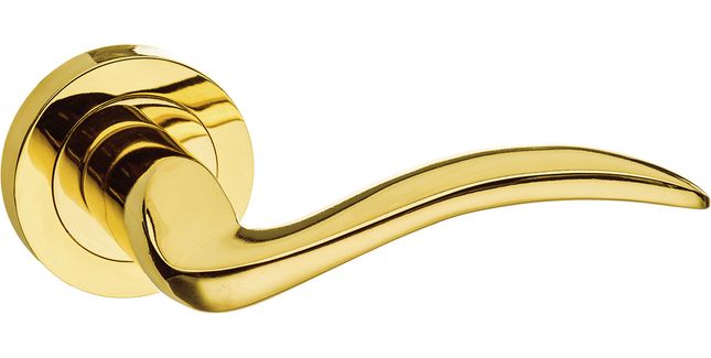 Mediterranean Valencia Lever Door Handle on Round Rose (Pair)