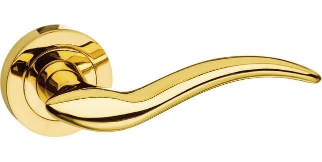 Mediterranean Barcelona Lever Door Handle on Round Rose (Pair)