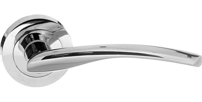 STATUS Arizona Lever Door Handle on Round Rose (Pair)