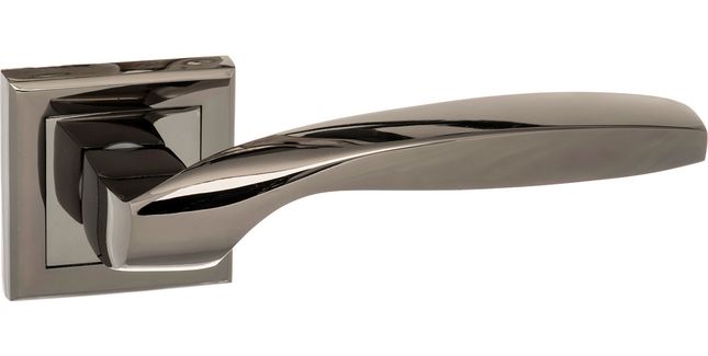 STATUS Oklahoma Black Nickel Lever Door Handle on Square Rose (Pair)