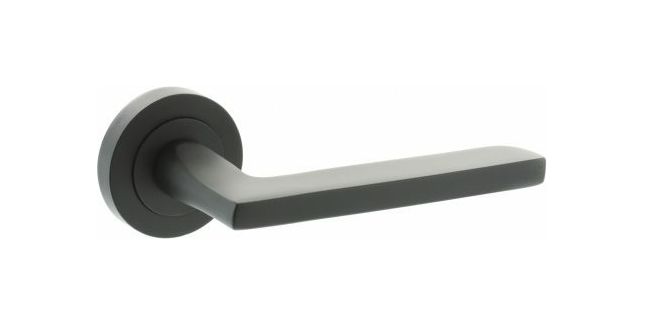 STATUS Alaska Lever Door Handle on Round Rose (Pair)