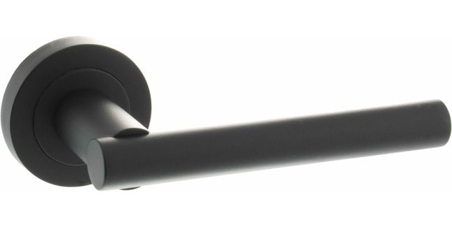 STATUS Nebraska Lever Door Handle on Round Rose (Pair)