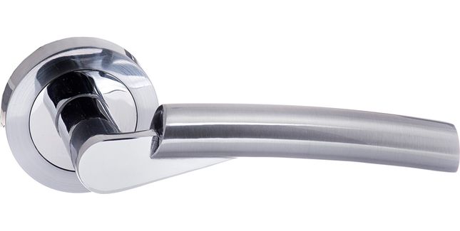 STATUS Florida Lever Door Handle on Round Rose (Pack of 2) (Pair)