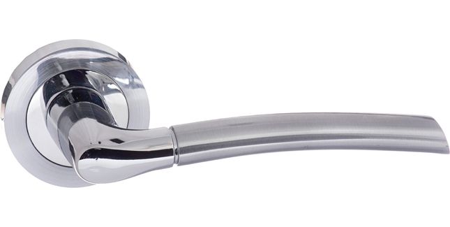 STATUS Indiana Lever Door Handle on Round Rose (Pair)