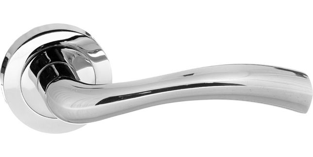 STATUS Texas Lever Door Handle on Round Rose (Pair)